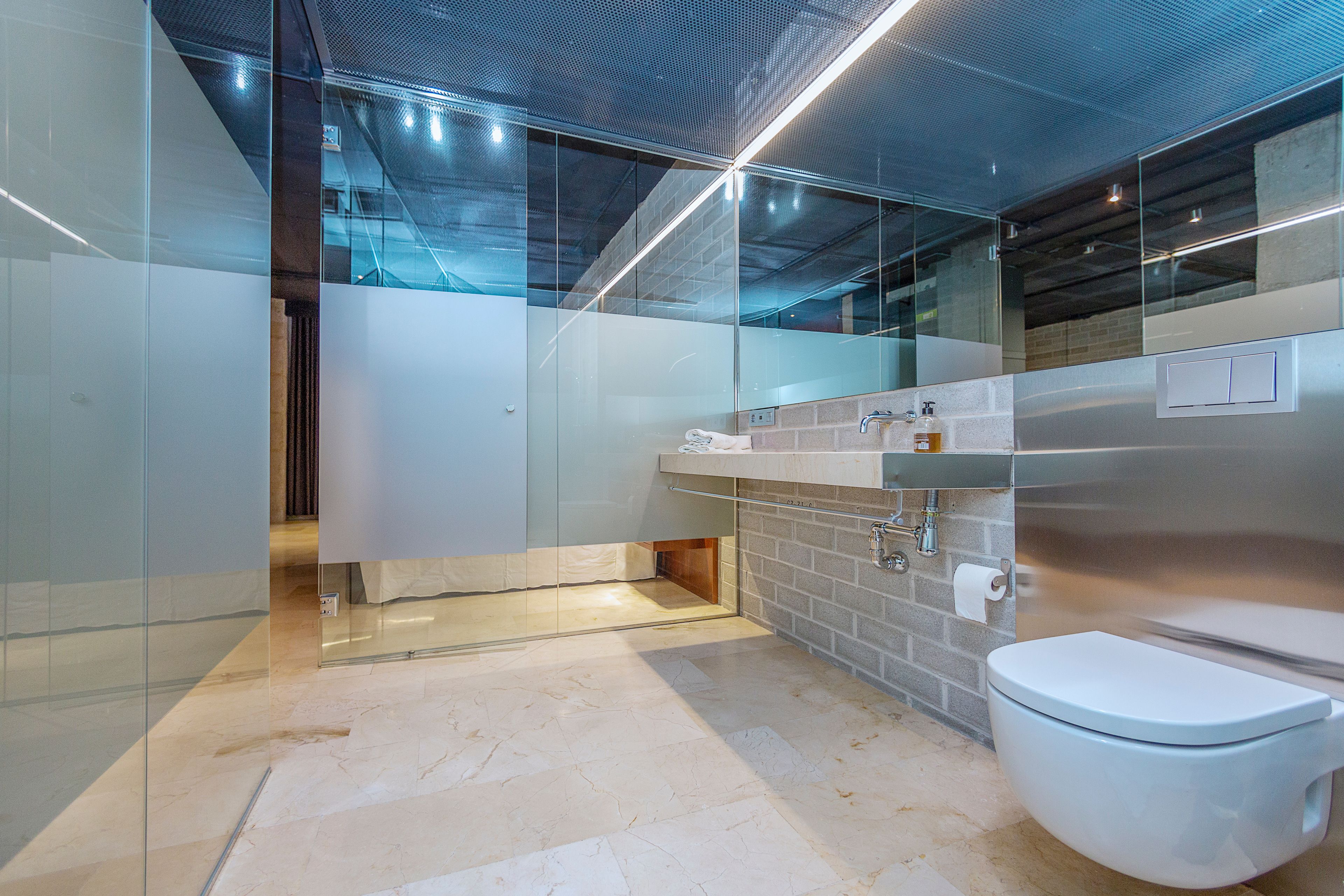 design studio suite, 1 queen bed with sofa bed, city view | bathroom | shower, free toiletries, hair dryer, slippers