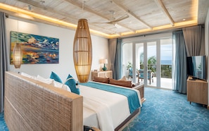 Stelia Residences 2 Bedroom Ocean View with Private Pool | 1 dormitorio, ropa de cama de alta calidad, edredones de plumas
