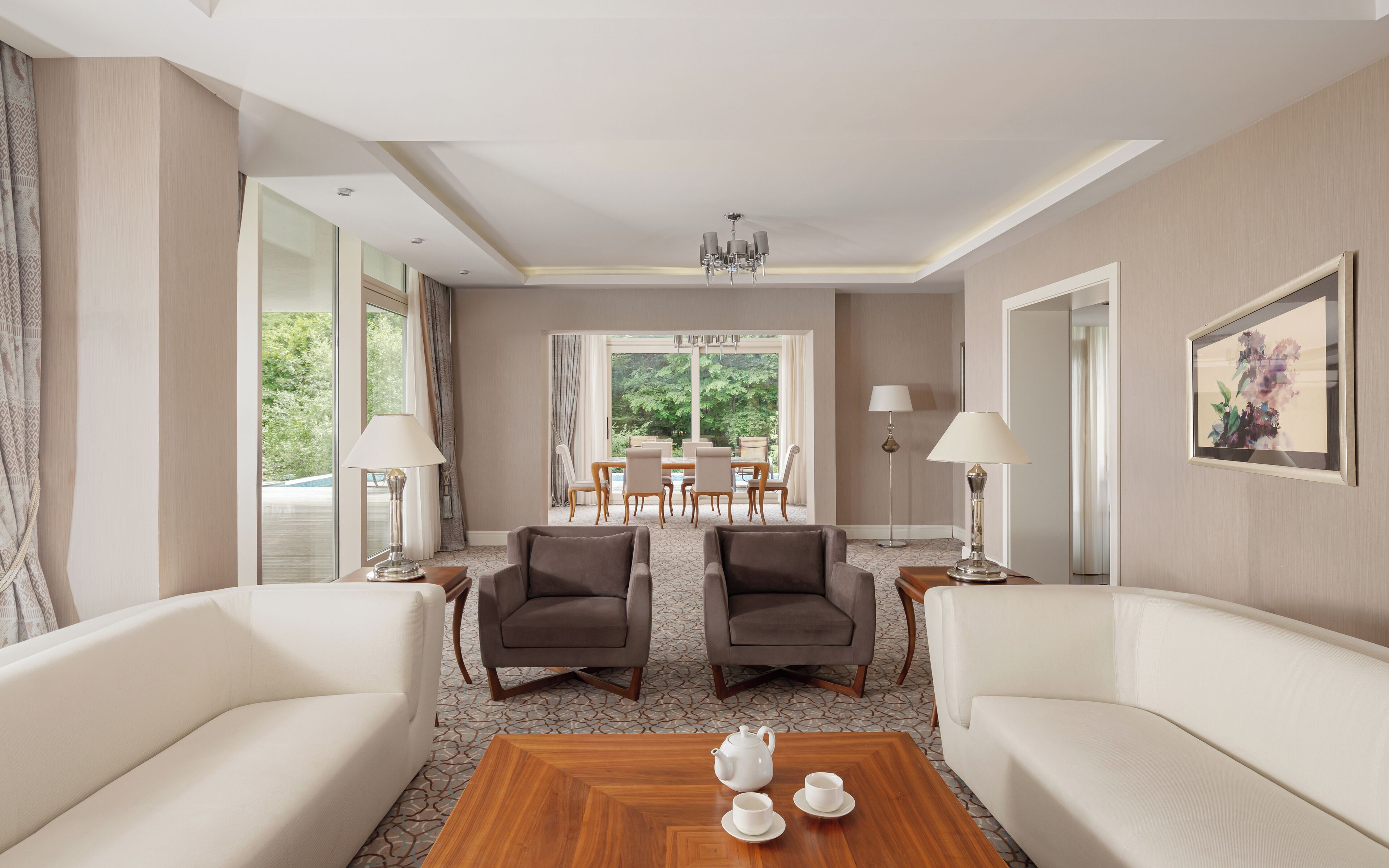 villa shahdagh 2 bedrooms | living area | lcd tv