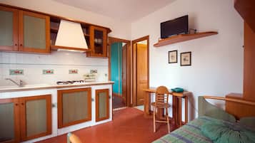 Apartment, 2 Bedrooms | Private kitchen | Fridge, stovetop, electric kettle, cookware/dishes/utensils