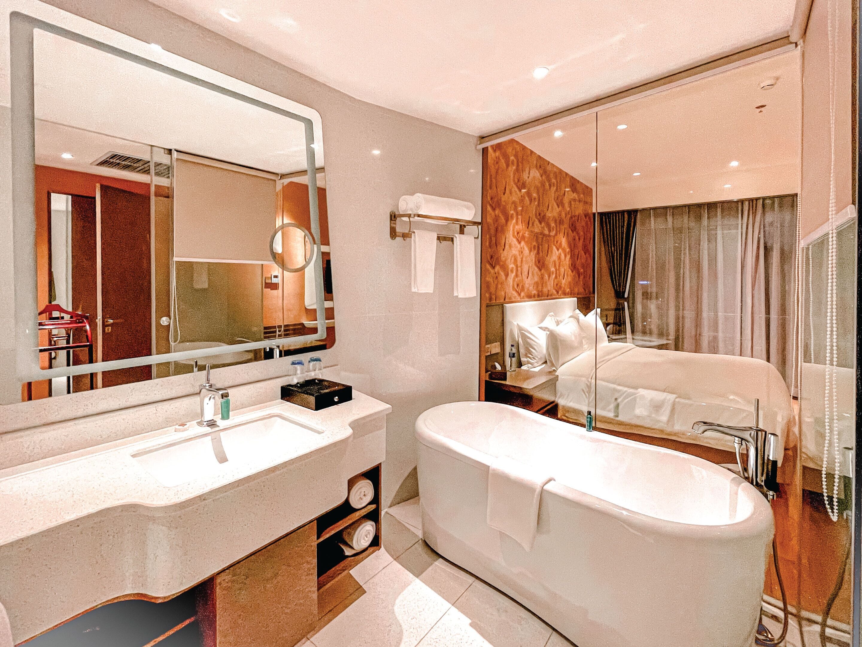 shower, free toiletries, hair dryer, bathrobes