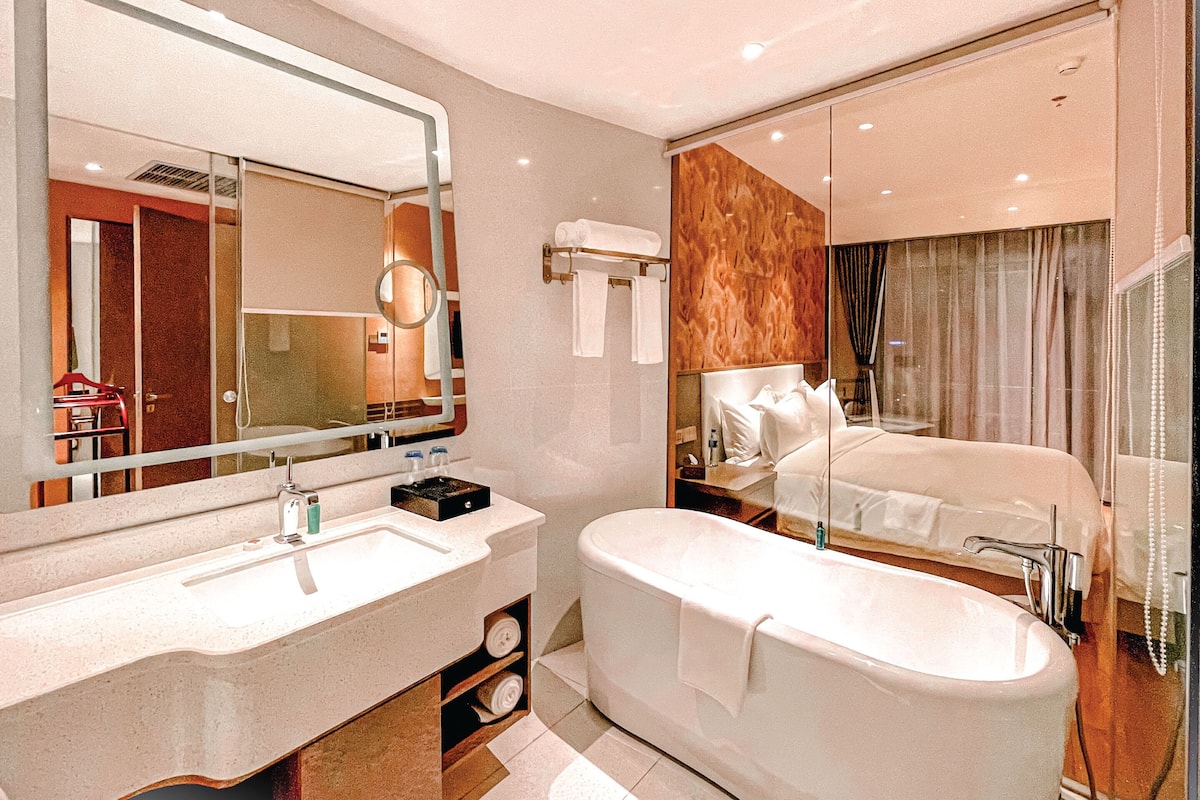 shower, free toiletries, hair dryer, bathrobes