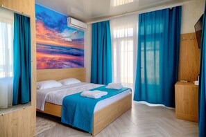 Deluxe Triple Room, Sea View (300 m from the main building (PLUS)) | Premium bedding, free WiFi, bed sheets - Hotel Grand More (Zatoka)