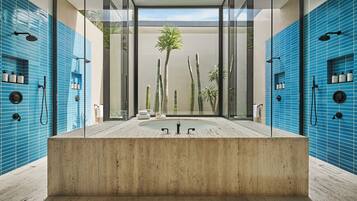 Villa, 5 Bedrooms (Oasis) | Bathroom | Separate tub and shower, deep soaking tub, rainfall showerhead