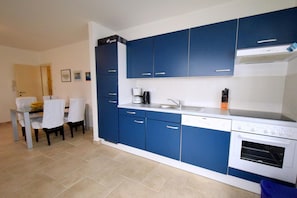 Apartment, 1 Schlafzimmer (609 - Jelena) | Eigene Küche | Kühlschrank, Ofen, Herdplatte, Kochgeschirr/Geschirr/Besteck