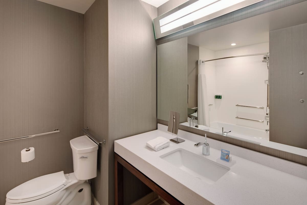 Free toiletries, hair dryer, towels