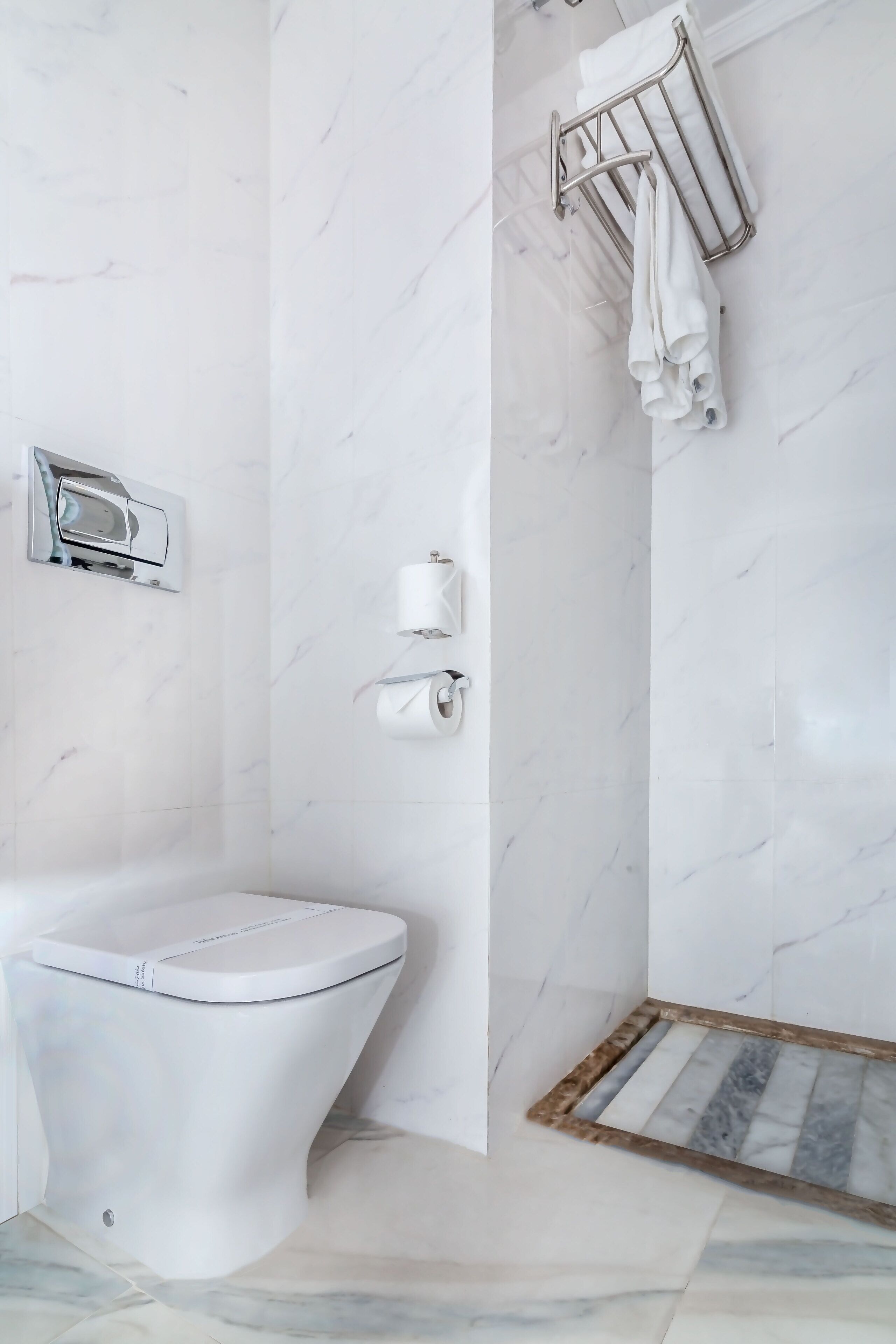 shower, eco-friendly toiletries, hair dryer, bathrobes