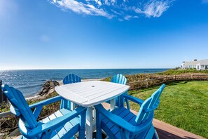 Outdoor dining - WATER FRONT BEACH FRONT CENTRAL A/C 180 DEGREE OCEAN VIEW (Dennis Port)