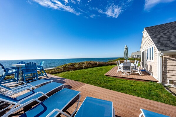 Outdoor dining - WATER FRONT BEACH FRONT CENTRAL A/C 180 DEGREE OCEAN VIEW (Dennis Port)