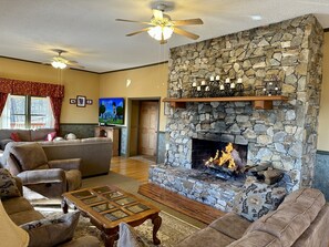 Smart TV, caminetto, videogiochi, lettore DVD