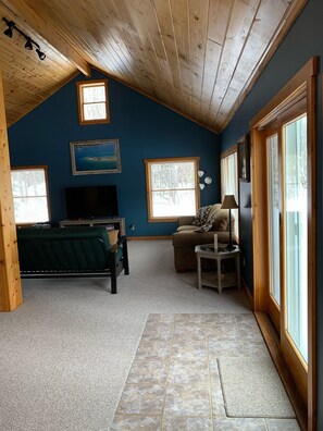 Smart TV, Hulu, DVD player, books