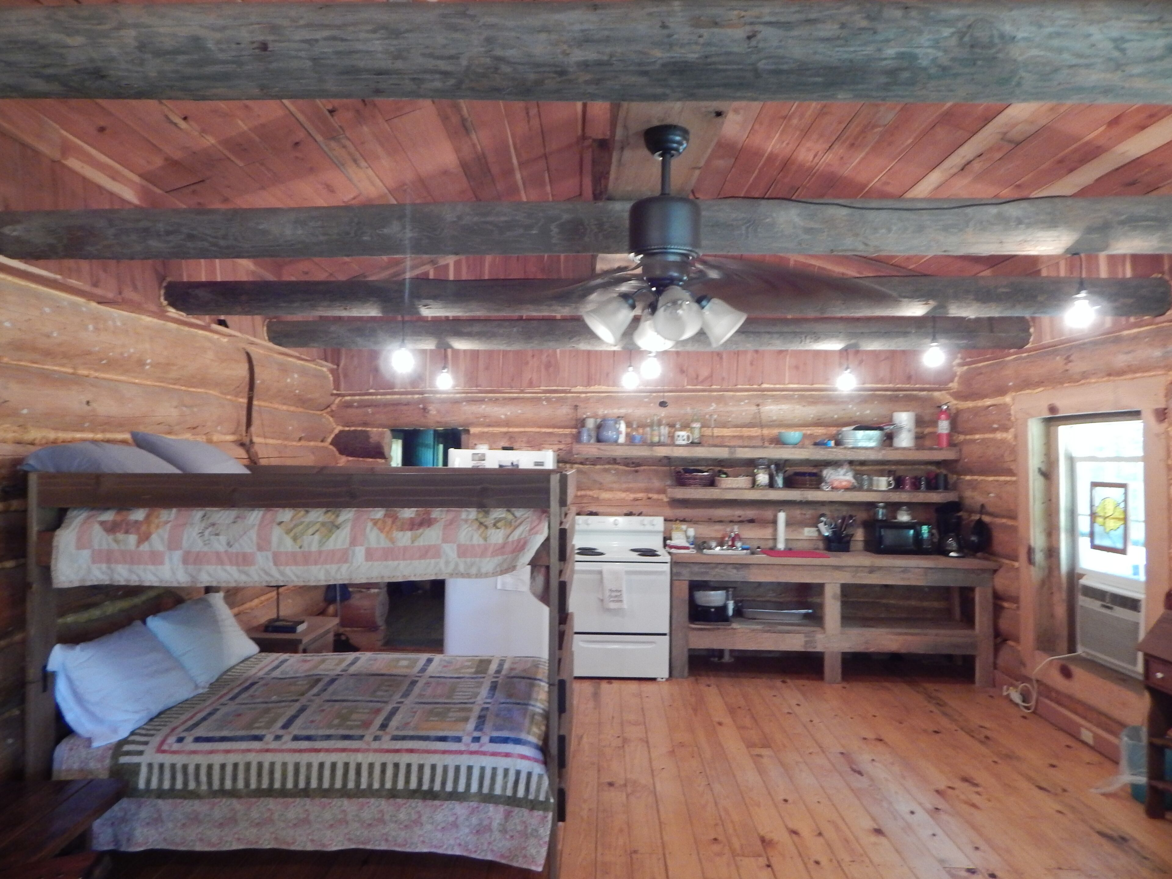 Rustic Log Cabin with fishing.