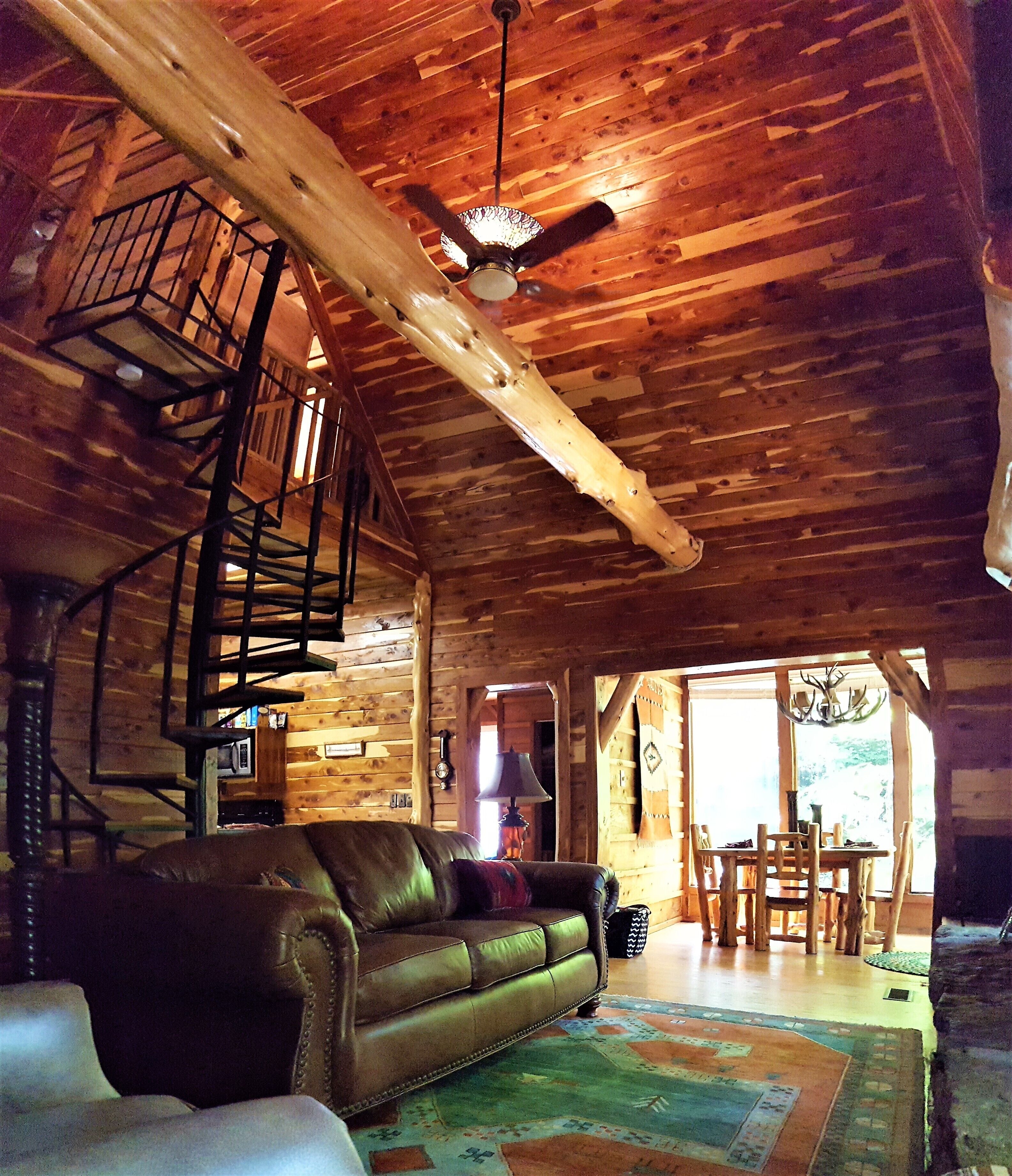 Smart TV, fireplace, video games, DVD player