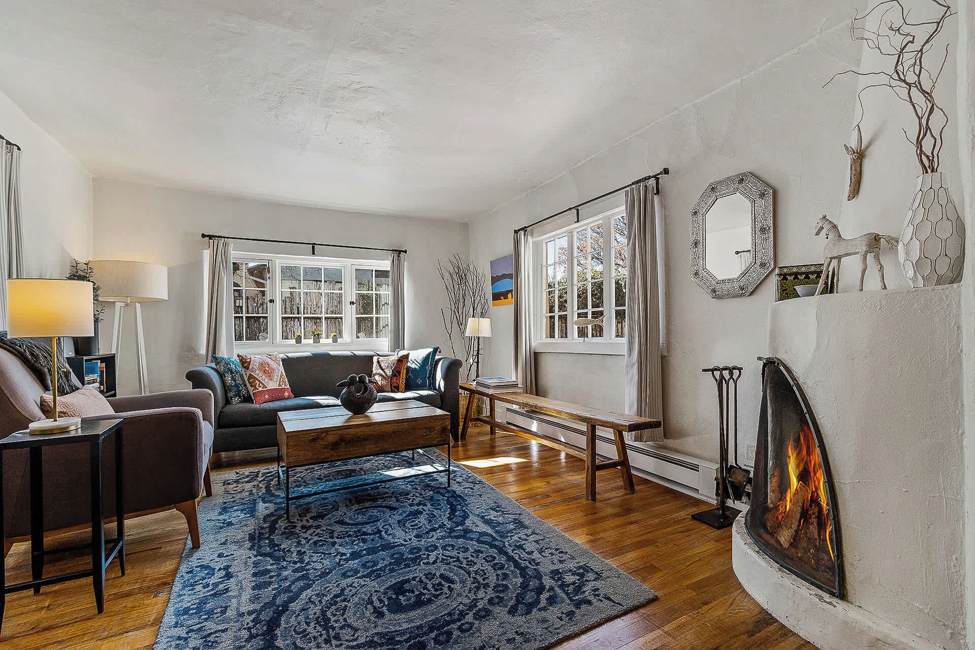 TV, fireplace, offices