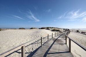 On the beach, beach towels