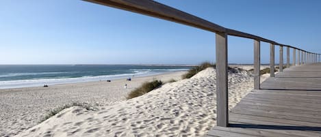 On the beach, beach towels