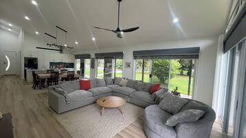 Smart TV, DVD player, books, streaming services