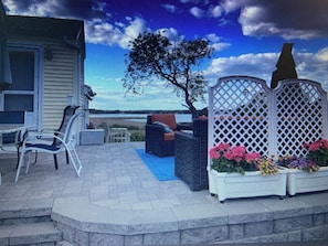 Terrace/patio - Ocean view, FREE BEACH PASS. Short drive to multiple beaches and water park! (Fairhaven)