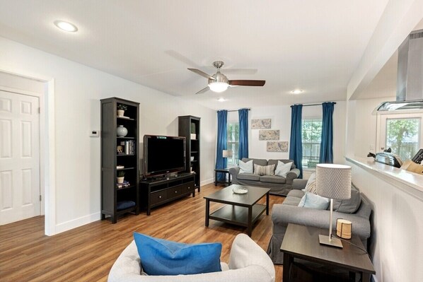 Smart TV, DVD player, books