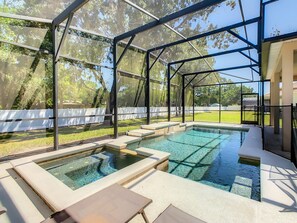 Outdoor pool, a heated pool - Cost-effective!!! 8BR/5BA pool home,Near Disney,SeaWorld,Convention Center (Kissimmee)