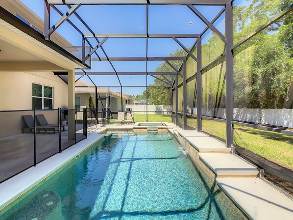 Outdoor pool, a heated pool