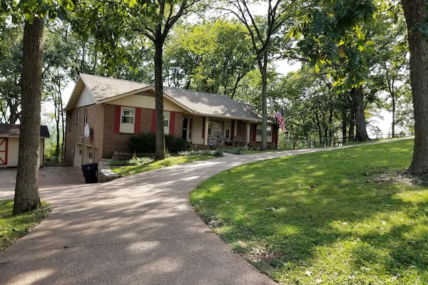 One acre yard on Paterson Knob. Apartment is on the lower level