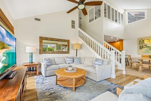 Smart TV - Luxury Condo In Poipu Beach, Central Air Conditioning, Pools and Mountain Views (Koloa)