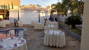 Outdoor banquet area