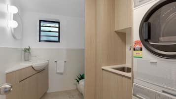 Hair dryer, towels
