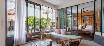 Paris-Style 1BR Honeymoon Villa With AC Enclosed Living  & Pvt. Pool