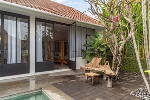 Terrace/patio - Paris-Style 1BR Honeymoon Villa With AC Enclosed Living  & Pvt. Pool (Badung)