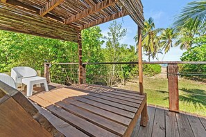 Terrace/patio - Stunning Beach Front House, 
 beach door access 4BR (Vieques)