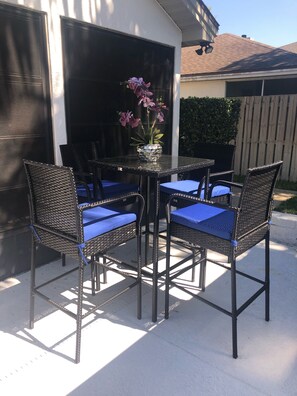 Outdoor dining - Heated Pool Home & SPA in Viera-w/Private Movie Theater!Your Home Away from Home (Melbourne)