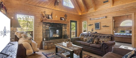 TV, fireplace, DVD player, stereo