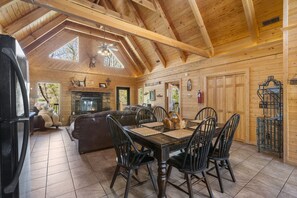 Dining - Amazing Wood Log Cabin  Pvt Hot Tub in Woods Wifi Fireplace Vaulted Ceilings Near Big Cedar (Ridgedale)