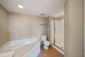 Combined shower/bathtub, jetted bath