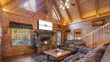 TV, fireplace, table football, stereo