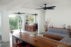 Smart-tv, böcker, ett musikbibliotek och ett filmbibliotek