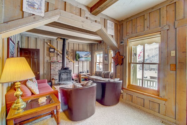 Fernseher, Kamin, DVD-Player