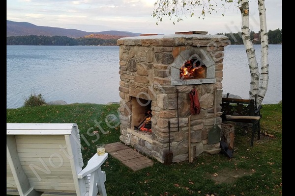 Enjoy Outdoor Fireplace with Pizza Oven at Water's Edge on Picturesque Island Po
