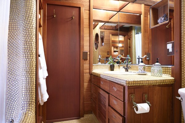 Shower, hair dryer, towels - Beachfront Retreat On Sand with Charming Nautical Features | Lower Unit (Santa Barbara)