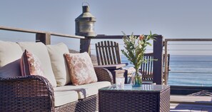 Terrace/patio - Beachfront Retreat On Sand with Charming Nautical Features | Lower Unit (Santa Barbara)