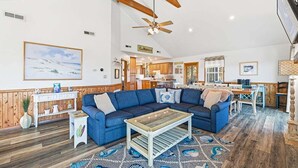 TV, fireplace, DVD player, stereo - One Grand Whim | 698 ft from the Beach | Community Pool, Hot Tub | Corolla (Corolla)