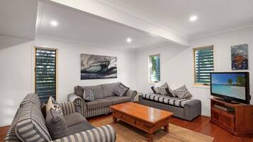 Smart TV, DVD player, books