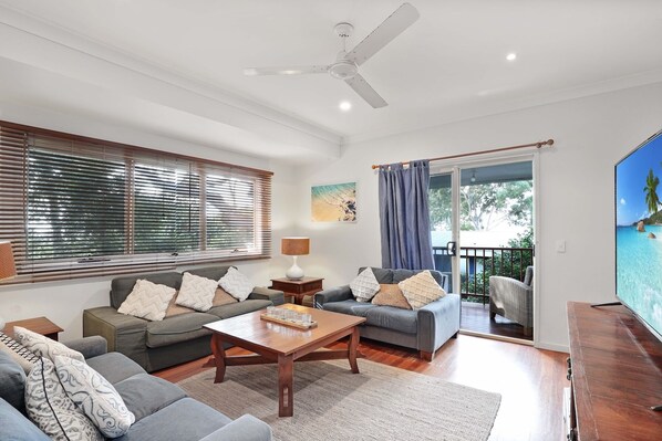 Smart TV, DVD player, books