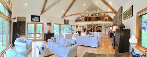 Spruce Lake Farm 56-acre mountain-top log home estate on private 7-acre lake