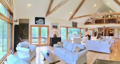 Spruce Lake Farm 56-acre mountain-top log home estate on private 7-acre lake