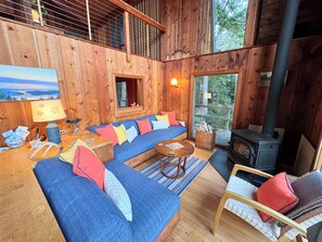 スマートテレビ、暖炉、書庫、ミュージックライブラリ