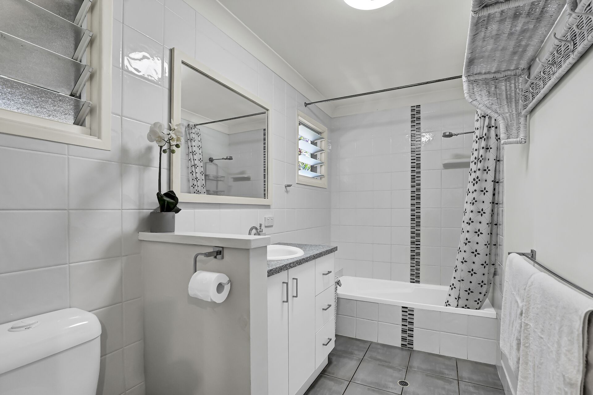Hair dryer, towels