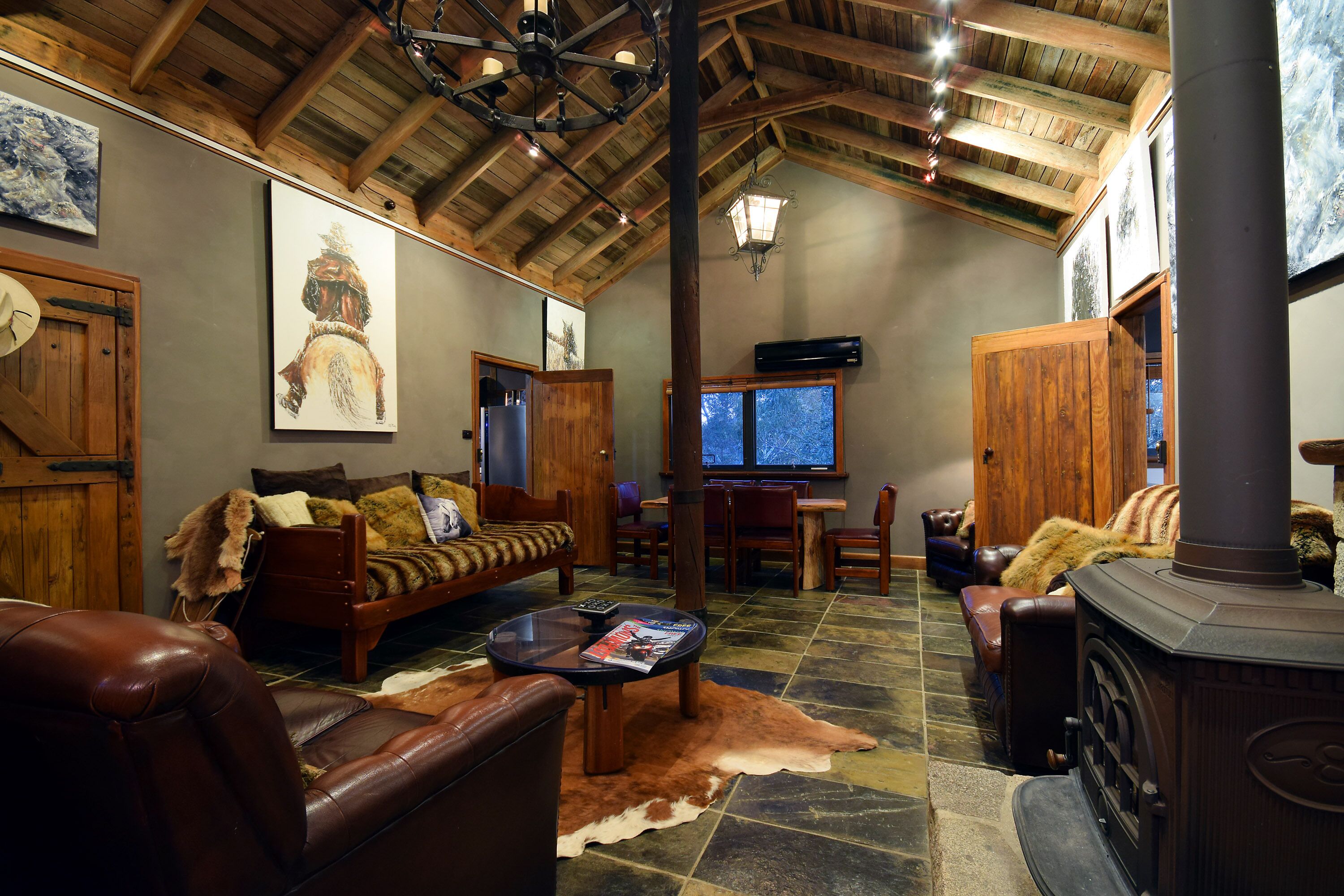 電視、壁爐、DVD 播放機、書籍